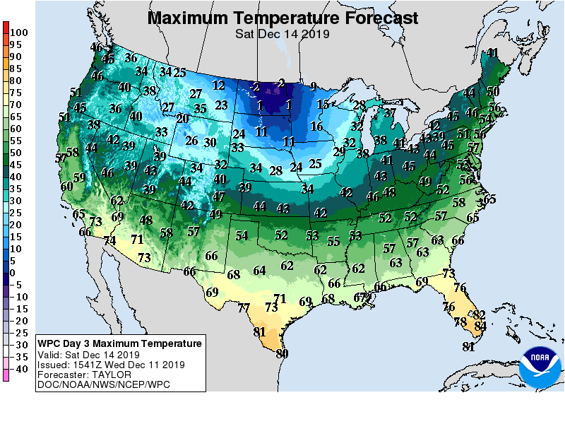 Maximum Temperature Forecast 12/14/19